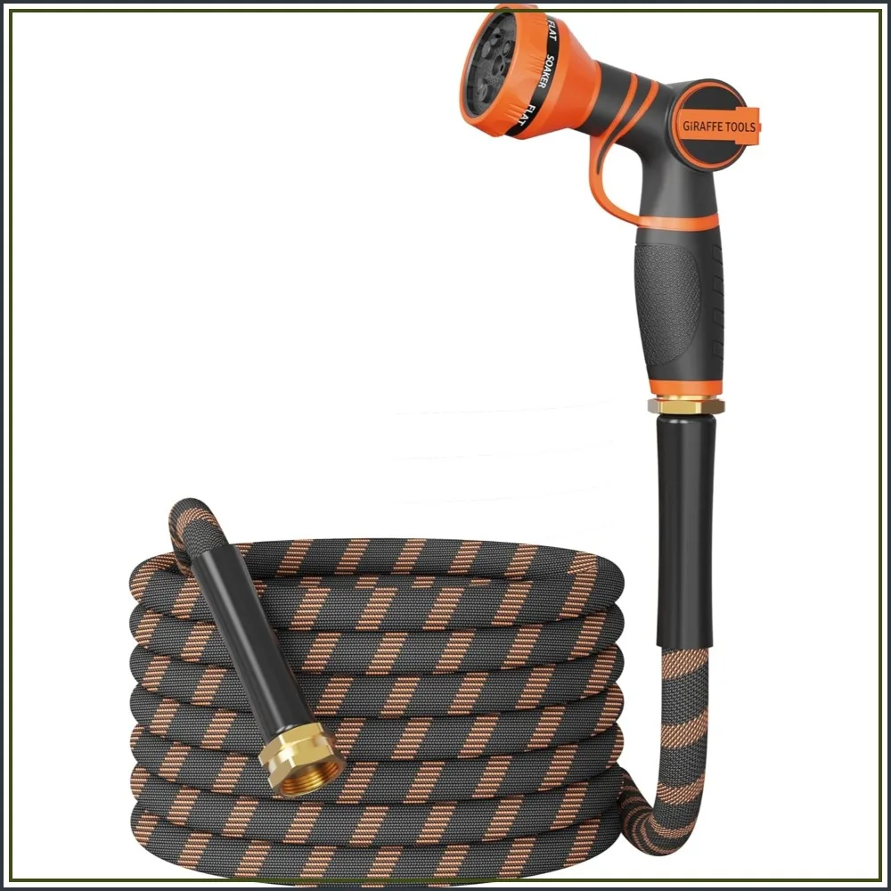 25FT Lightweight Garden Hose 1/2" - 600 PSI Burst, Kink-Free, 9 Spray Nozzle
25FT Lightweight Garden Hose 1/2" - 600 PSI Burst, Kink-Free, 9 Spray Nozzle