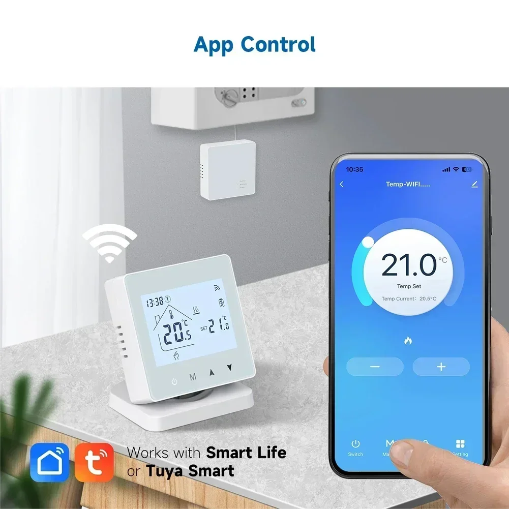 Wireless Thermostat For Gas Boiler Floor Heating For For Tu Ya RF Smart Temperature LCD Screen Room Temperature Controller
Wireless Thermostat For Gas Boiler Floor Heating For For Tu Ya RF Smart Temperature LCD Screen Room Temperature Controller