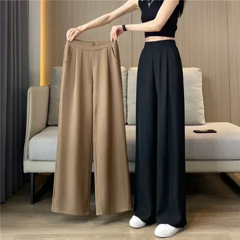 2023 Summer Casual Wide Leg Pants Women Korean Fashion High Waist Baggy Straight Pants Woman Solid Elastic Waist Full Trousers
2023 Summer Casual Wide Leg Pants Women Korean Fashion High Waist Baggy Straight Pants Woman Solid Elastic Waist Full Trousers