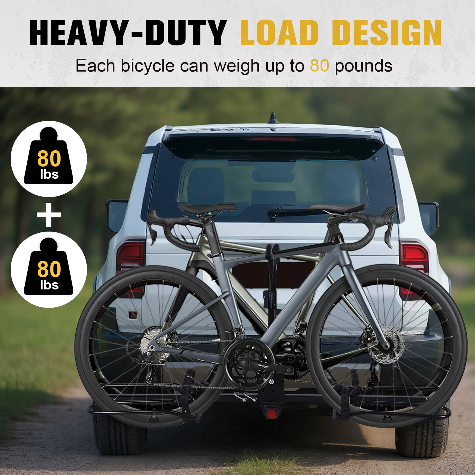 Adjustable Road Bike Storage Bracket Anti Tilt Auto Trailer Bicycle Carrier Holder Foldable Rack Carries 2 Bikes Up To 80 Lbs
Adjustable Road Bike Storage Bracket Anti Tilt Auto Trailer Bicycle Carrier Holder Foldable Rack Carries 2 Bikes Up To 80 Lbs