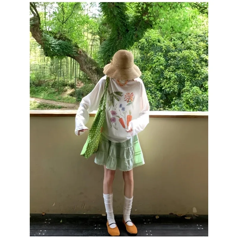 Womens Floral Print Sheer Sun Protection Top and Green Lace Skirt Casual 2 Piece Set
Womens Floral Print Sheer Sun Protection Top and Green Lace Skirt Casual 2 Piece Set