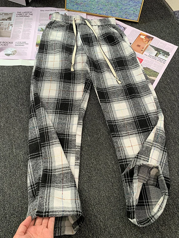 Cleanfit Bla Plaid Men's Summer Lazy Sle Thin Straight Leg American Retro Drape Wide Leg Pants Casual Breathable Loose Fit
Cleanfit Bla Plaid Men's Summer Lazy Sle Thin Straight Leg American Retro Drape Wide Leg Pants Casual Breathable Loose Fit