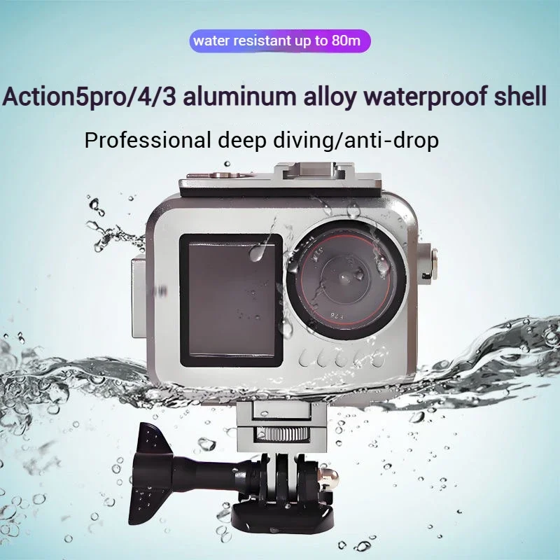 Aluminum Alloy Waterproof Case for DJI OSMO Action 5Pro/4/3 Outdoor Sports 80m Deep Diving Protective Cover Camera Accessories
Aluminum Alloy Waterproof Case for DJI OSMO Action 5Pro/4/3 Outdoor Sports 80m Deep Diving Protective Cover Camera Accessories