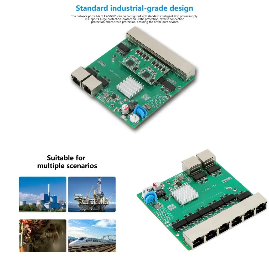 Portable 8 Port Fast Ethernet Switches 6 Poe Port 48V Power Over For Home Office
Portable 8 Port Fast Ethernet Switches 6 Poe Port 48V Power Over For Home Office