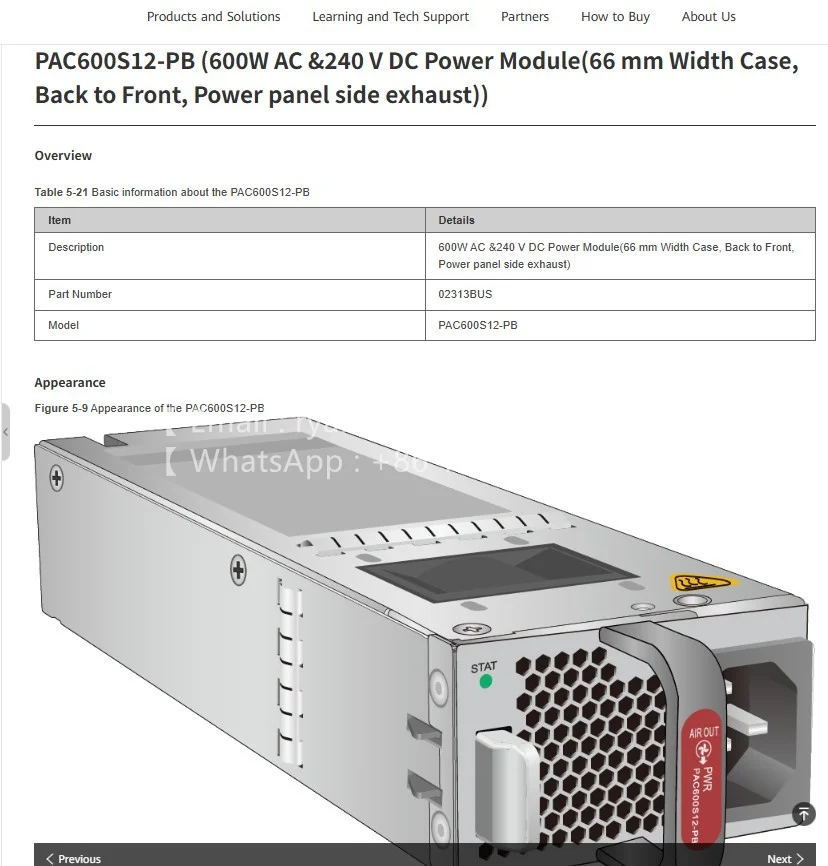 PAC600S12-PB (600 Вт Модуль питания переменного тока и 240 В постоянного тока (корпус шириной 66 мм, задняя часть спереди, боковая выхлопная панель питания)) 02313BUS
PAC600S12-PB (600 Вт Модуль питания переменного тока и 240 В постоянного тока (корпус шириной 66 мм, задняя часть спереди, боковая выхлопная панель питания)) 02313BUS