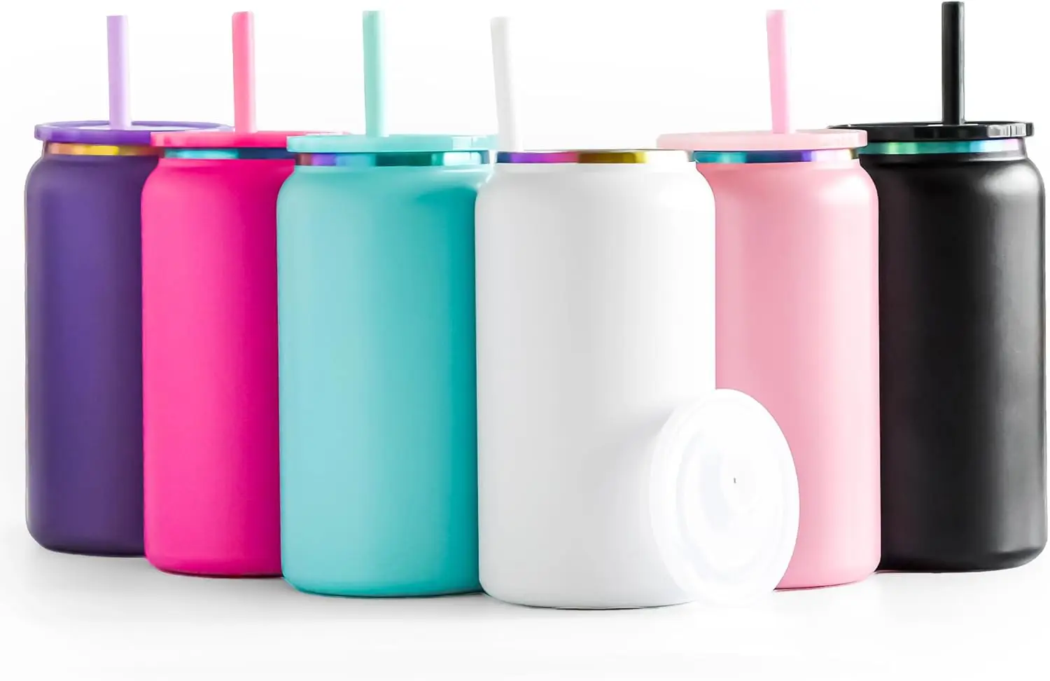 6-Pack Unbreakable Stainless Steel Tumblers with Lids and Straws, Double-Wall Insulated for Hot/Cold Drinks
6-Pack Unbreakable Stainless Steel Tumblers with Lids and Straws, Double-Wall Insulated for Hot/Cold Drinks