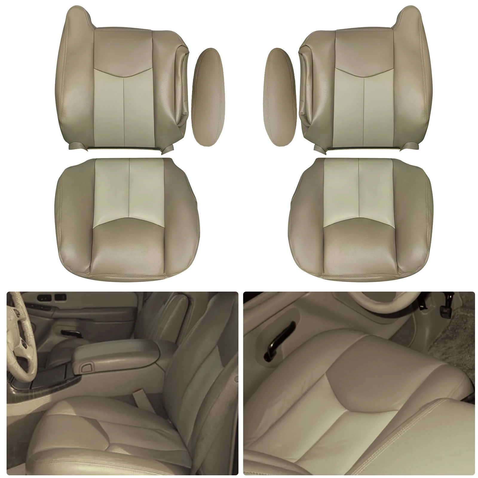 Front Driver Side Bottom Cloth Seat Cover Top Seat Covers Armrest Covers Tan Compatible for GMC Yukon Sierra Denali 2003-2006
Front Driver Side Bottom Cloth Seat Cover Top Seat Covers Armrest Covers Tan Compatible for GMC Yukon Sierra Denali 2003-2006