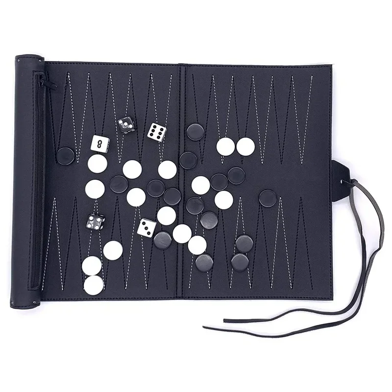 Travel Games Backgammon Set Folding Leather Checkerboard Roll Up PU Chess Board For Easily Carrying Children's Educational Gift
Travel Games Backgammon Set Folding Leather Checkerboard Roll Up PU Chess Board For Easily Carrying Children's Educational Gift