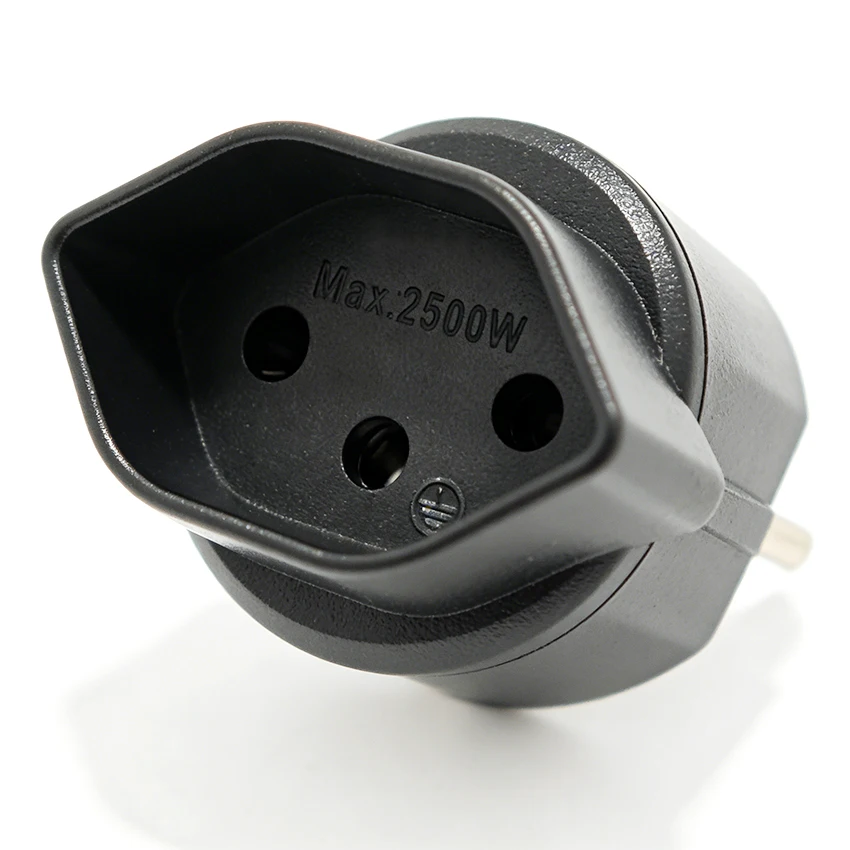 Swiss to Germany France Embedded (European style) 2 round pin (2P+E grounded type) 10A 250V travel plug adapter Black White
Swiss to Germany France Embedded (European style) 2 round pin (2P+E grounded type) 10A 250V travel plug adapter Black White