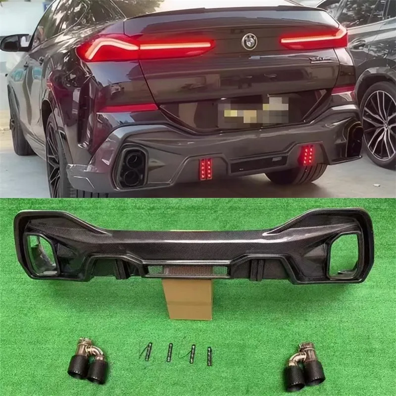 For BMW X6 G06 2019-2023 Real Carbon Fiber Car Rear Bumper Lip Diffuser Exhaust Splitters Spoiler Back Car Accessories Body Kit
For BMW X6 G06 2019-2023 Real Carbon Fiber Car Rear Bumper Lip Diffuser Exhaust Splitters Spoiler Back Car Accessories Body Kit