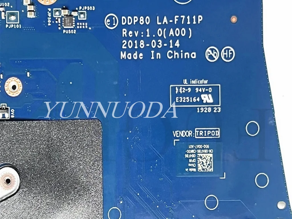 DDP80 LA-F711P For Dell Latitude 15 5591 3530 Laptop Motherboard With i5-8300H i5-8400H i7-8850U CPU 100% Tested
DDP80 LA-F711P For Dell Latitude 15 5591 3530 Laptop Motherboard With i5-8300H i5-8400H i7-8850U CPU 100% Tested