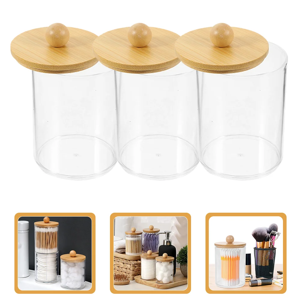 3 Pcs Makeup Storage Box Cotton Swab Jars Small Bathroom Organization Organizers and Pad Pads Dispenser Bamboo Clear
3 Pcs Makeup Storage Box Cotton Swab Jars Small Bathroom Organization Organizers and Pad Pads Dispenser Bamboo Clear