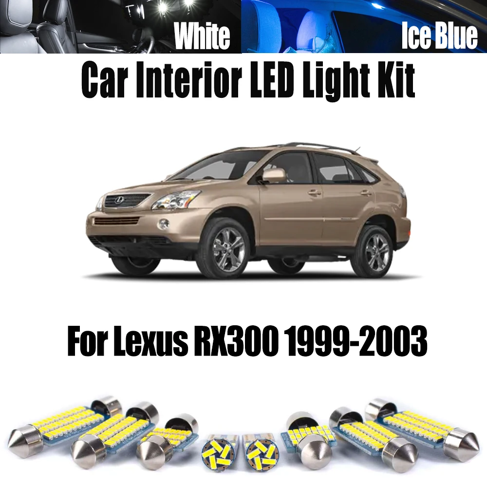 9Pcs Canbus Interior LED Light Kit For Lexus RX300 1999 - 2001 2002 2003 Accessories Dome Trunk Car Courtesy License Plate Lamp
9Pcs Canbus Interior LED Light Kit For Lexus RX300 1999 - 2001 2002 2003 Accessories Dome Trunk Car Courtesy License Plate Lamp