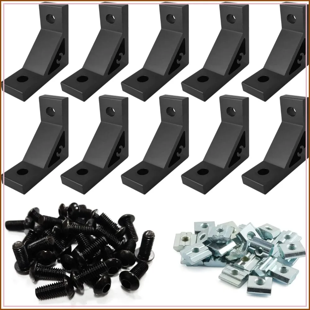 Heavy Duty 2020 Aluminum Extrusion Corner Bracket Set - 10 Pairs with T-Slot Nuts & Screws
Heavy Duty 2020 Aluminum Extrusion Corner Bracket Set - 10 Pairs with T-Slot Nuts & Screws
