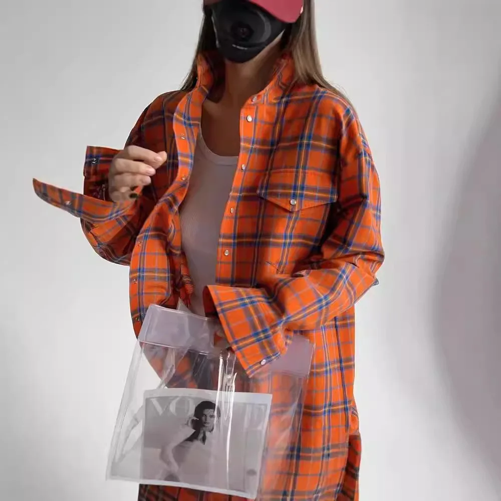 Vintage Plaid Blouse Women Spring Long Sleeve Lapel Shirt Fashion Streetwear Y2K Clothes Oversize Tops Turn-down Collar Shirt
Vintage Plaid Blouse Women Spring Long Sleeve Lapel Shirt Fashion Streetwear Y2K Clothes Oversize Tops Turn-down Collar Shirt