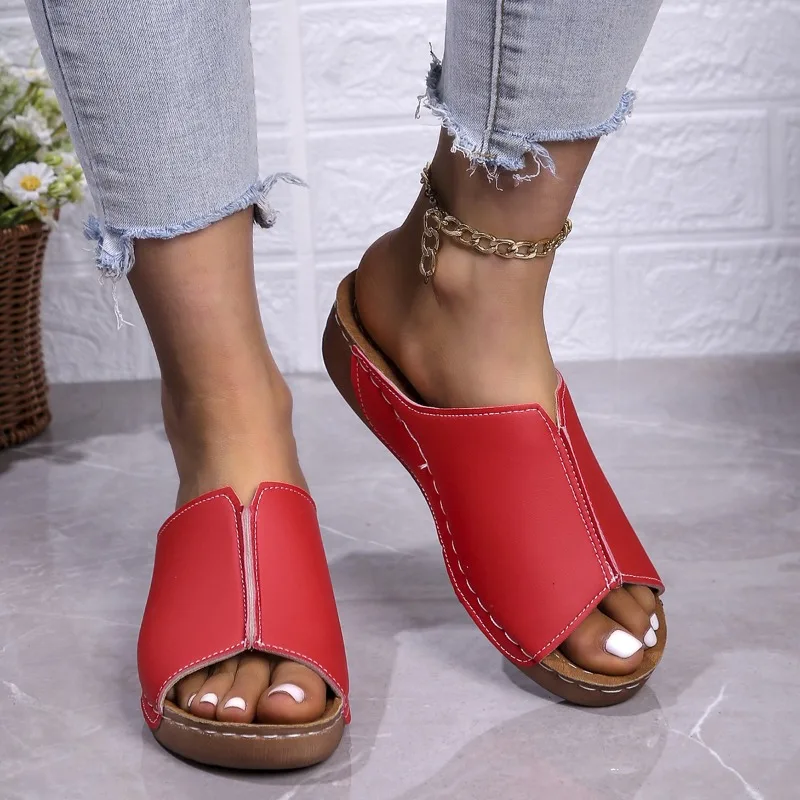 2024 Summer New Womens Outdoor Leisure Thick-soled Wedge-heeled Roman Sandals Fashionable and Comfortable Women's Beach Slippers
2024 Summer New Womens Outdoor Leisure Thick-soled Wedge-heeled Roman Sandals Fashionable and Comfortable Women's Beach Slippers