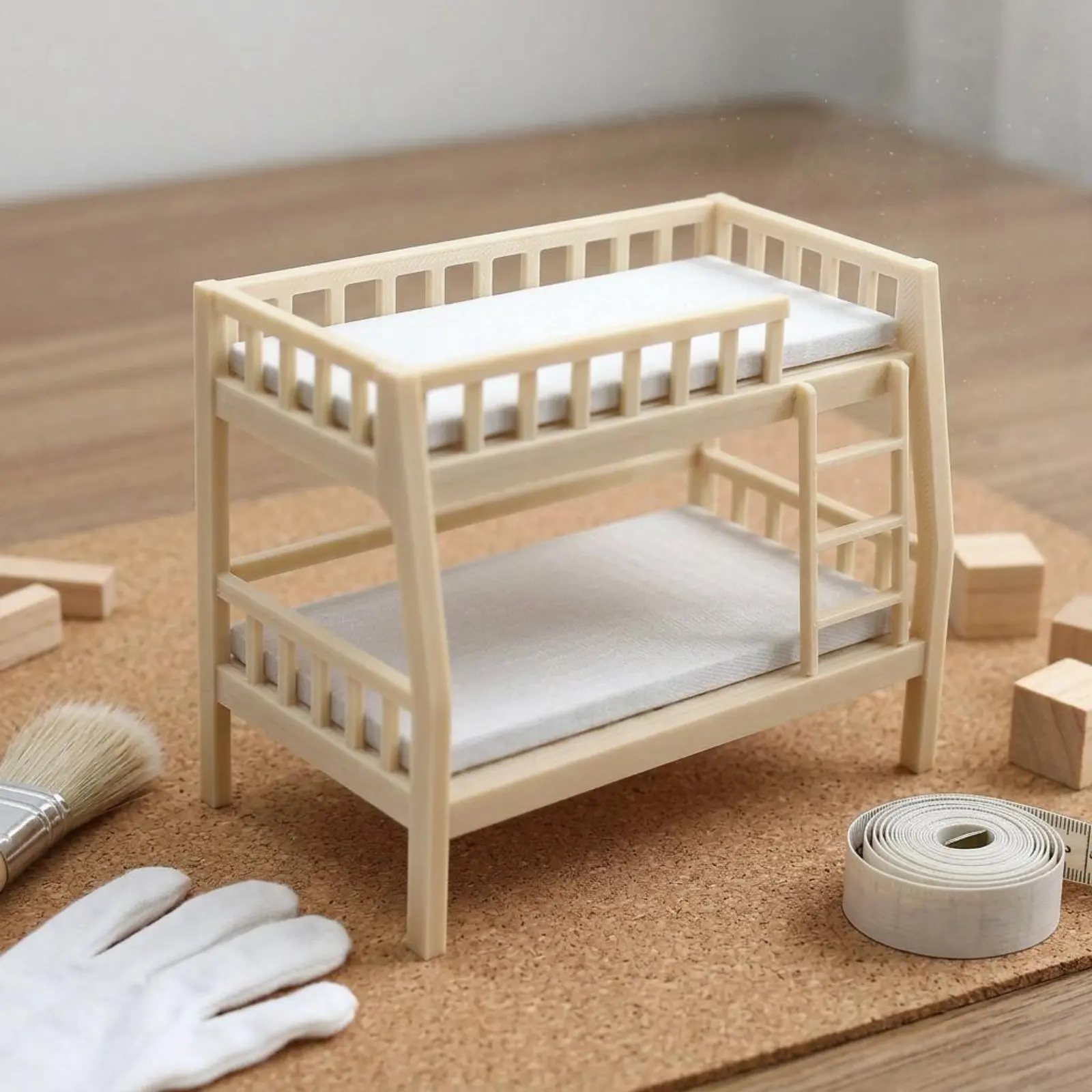 Miniature Double Bed DIY Dollhouse Bunk Bed Decorative Accessories Lightweight for Model Makers
Miniature Double Bed DIY Dollhouse Bunk Bed Decorative Accessories Lightweight for Model Makers