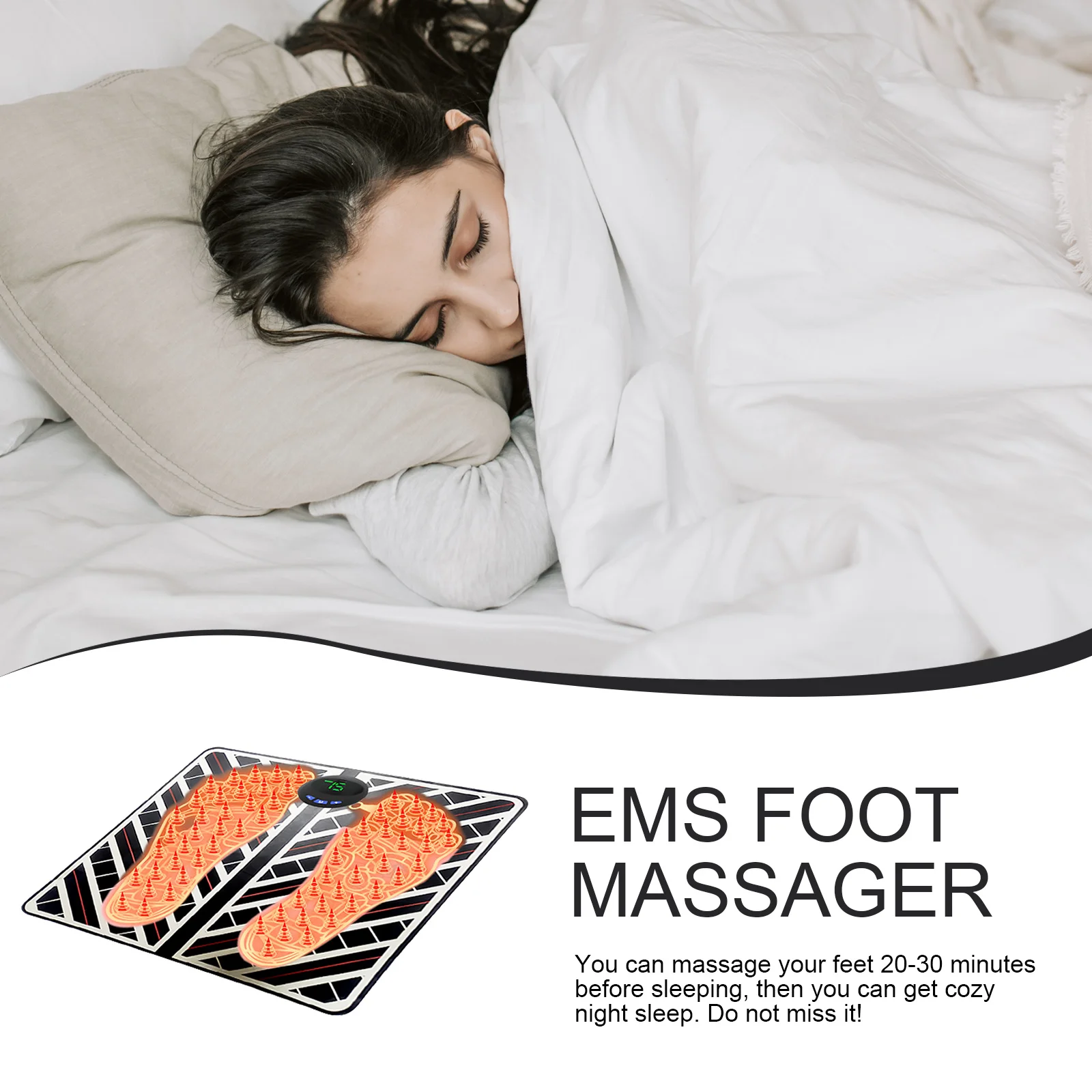 1Set Foot Massager Pad Electric Foot Massager with USB Charging 6 Modes Wireless Control for Feet Muscle Stimulator Relaxation
1Set Foot Massager Pad Electric Foot Massager with USB Charging 6 Modes Wireless Control for Feet Muscle Stimulator Relaxation