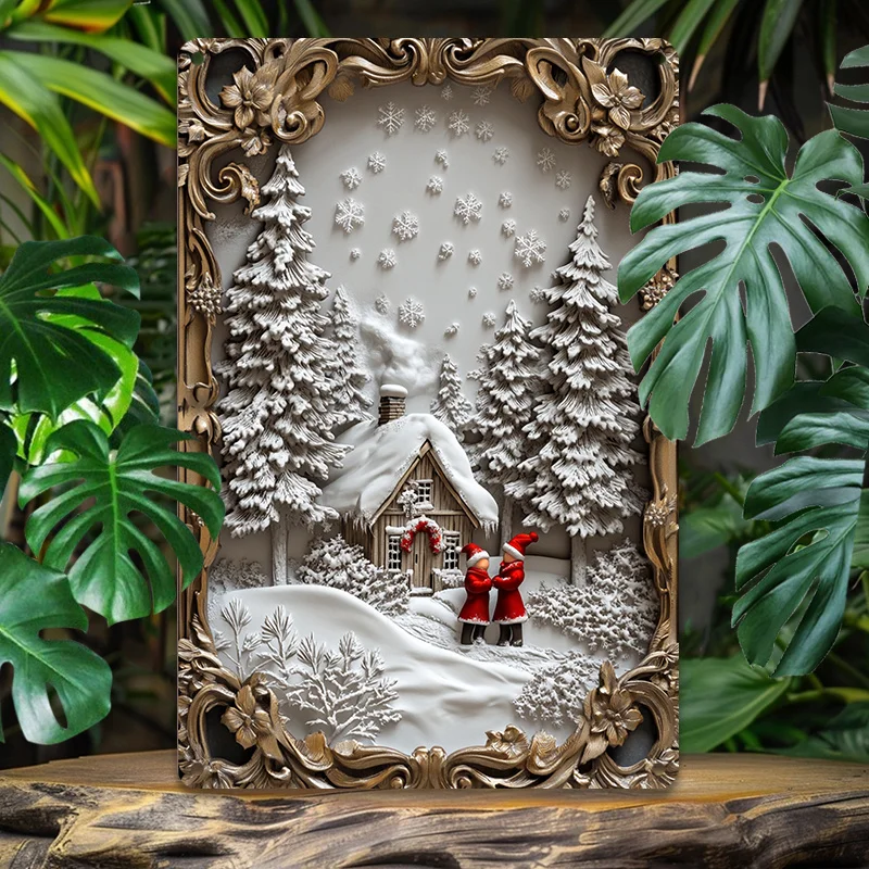 1pc Vintage Aluminum Snow-Covered Cottage Wall Art, 8x12inch Metal Tin Sign for Home, Kitchen, Christmas Holiday Decoration
1pc Vintage Aluminum Snow-Covered Cottage Wall Art, 8x12inch Metal Tin Sign for Home, Kitchen, Christmas Holiday Decoration