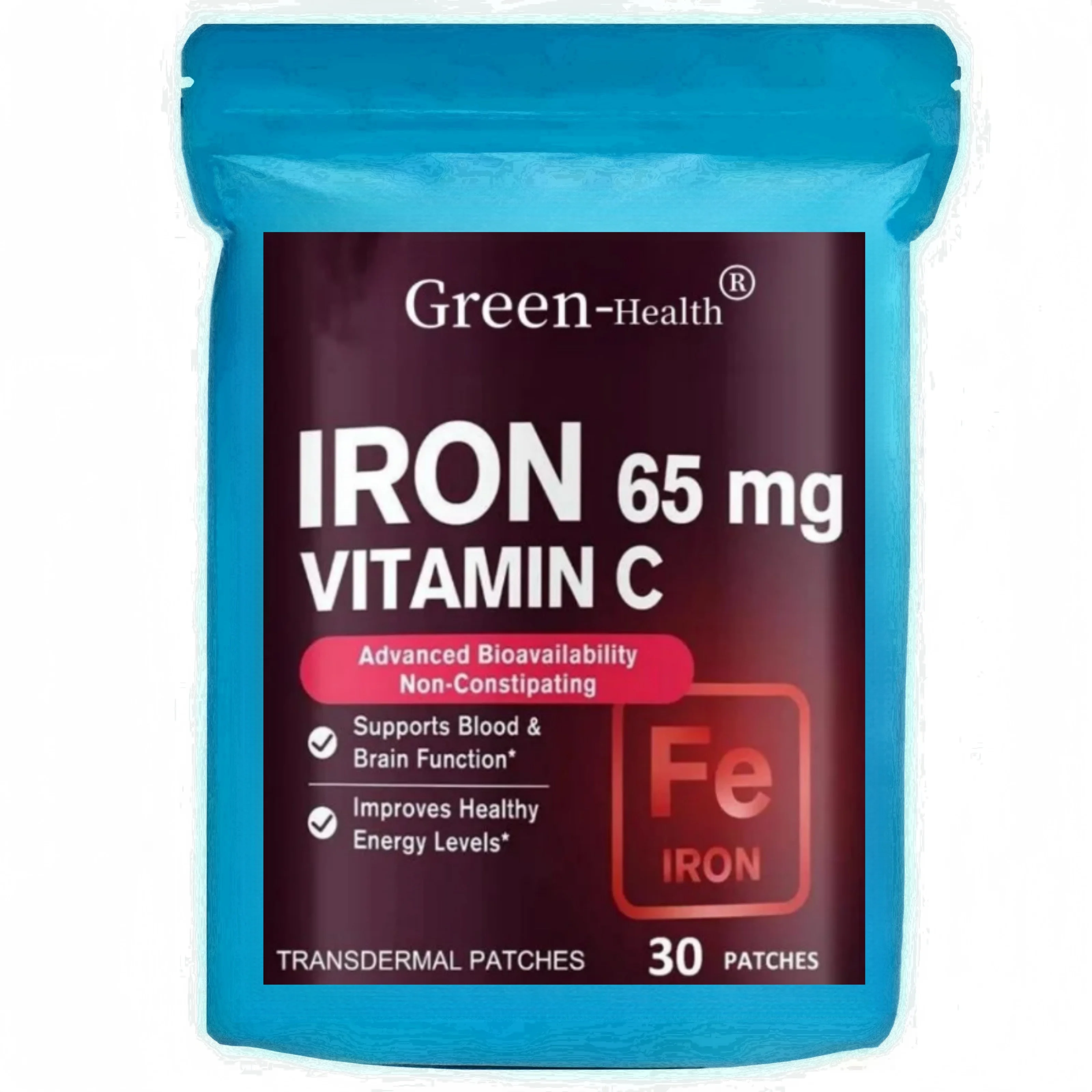30 Patches Iron Transdermal Patches for Women and Men, with Vitamin C, Blood, Energy, Muscle & Immune System Support
30 Patches Iron Transdermal Patches for Women and Men, with Vitamin C, Blood, Energy, Muscle & Immune System Support