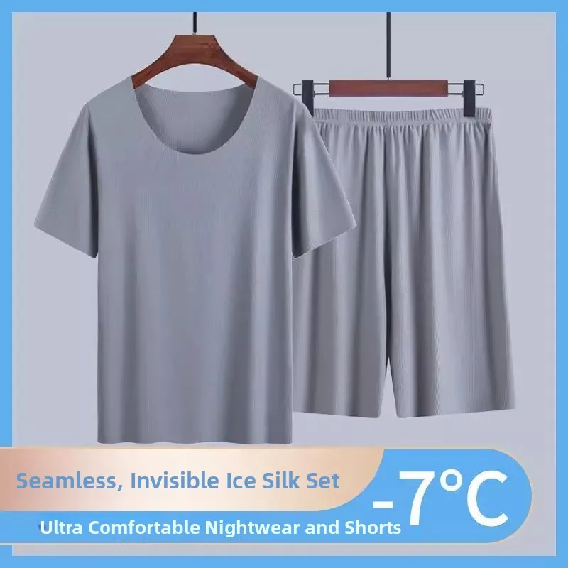 Cool Ice Silk Spwear ort Sve round Ne Couple Home Clothes Thin Sle Men Women Summer Home Leisure Pants Set
Cool Ice Silk Spwear ort Sve round Ne Couple Home Clothes Thin Sle Men Women Summer Home Leisure Pants Set