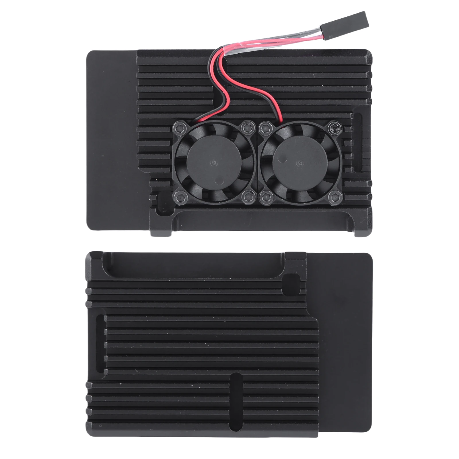 Heavy Duty Passive Cooling Metal Case with Dual Cooling Fan Metal Protective Enclosure Suitable for Raspberry Pi 4 Model B