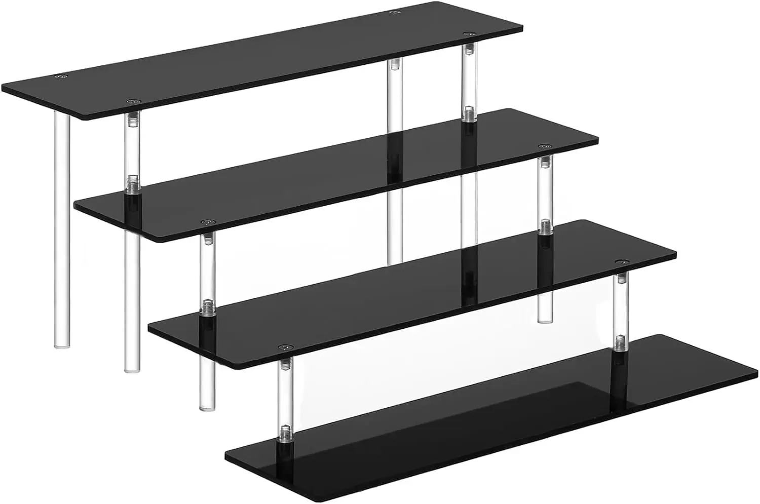 4 Tier Acrylic Display Stand, Perfume Organizer, Cupcake Risers, Clear Shelf for Cosmetics, Collectibles, Black
4 Tier Acrylic Display Stand, Perfume Organizer, Cupcake Risers, Clear Shelf for Cosmetics, Collectibles, Black