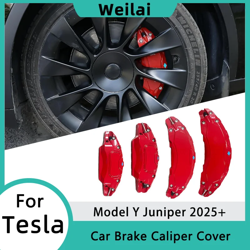 4PCS Car Caliper Covers Aluminum Alloy Brake Caliper Covers for Tesla Model Y Juniper 2025 Modification Exterior Accessories 
4PCS Car Caliper Covers Aluminum Alloy Brake Caliper Covers for Tesla Model Y Juniper 2025 Modification Exterior Accessories