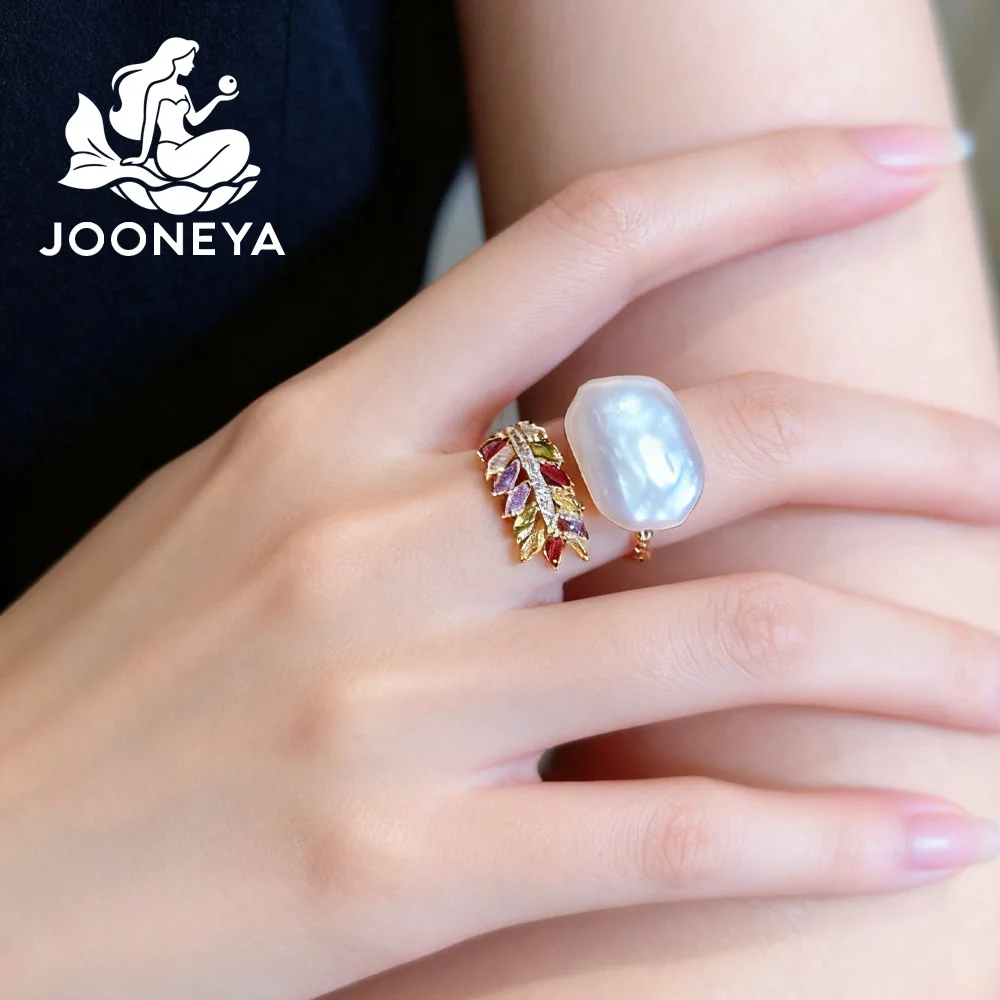 Leaf Irregular Shaped Big Baroque Pearls Natural Freshwater Pearl Ring Cultured Cubic Zirconia Pearl Adjustable Ring for Women
Leaf Irregular Shaped Big Baroque Pearls Natural Freshwater Pearl Ring Cultured Cubic Zirconia Pearl Adjustable Ring for Women