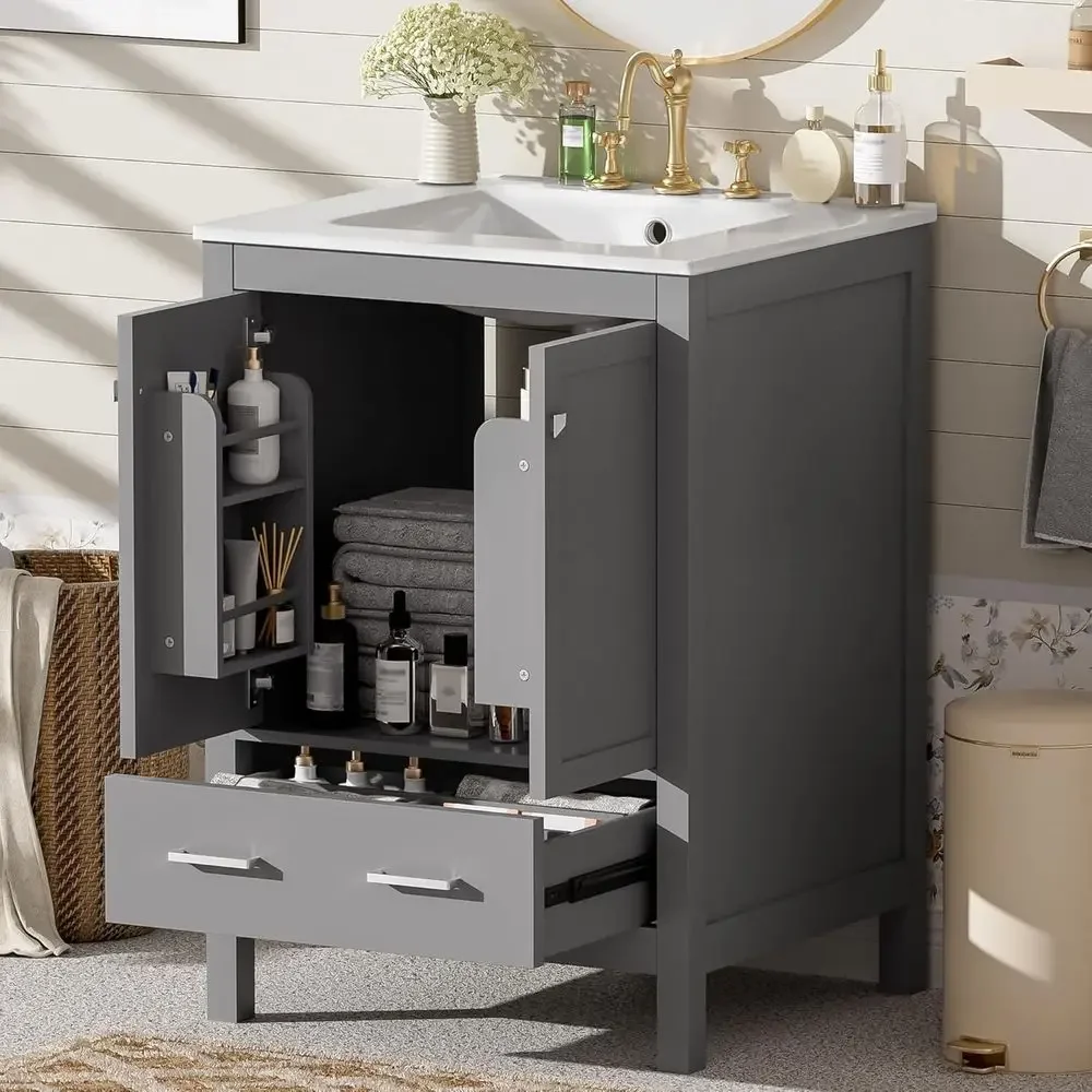 24" Vanity with Sink, Bathroom Vanities 24 Inch with Sink, Single Sink Bathroom Vanity, Small Restroom Vanity with Top, Cabint,
24" Vanity with Sink, Bathroom Vanities 24 Inch with Sink, Single Sink Bathroom Vanity, Small Restroom Vanity with Top, Cabint,