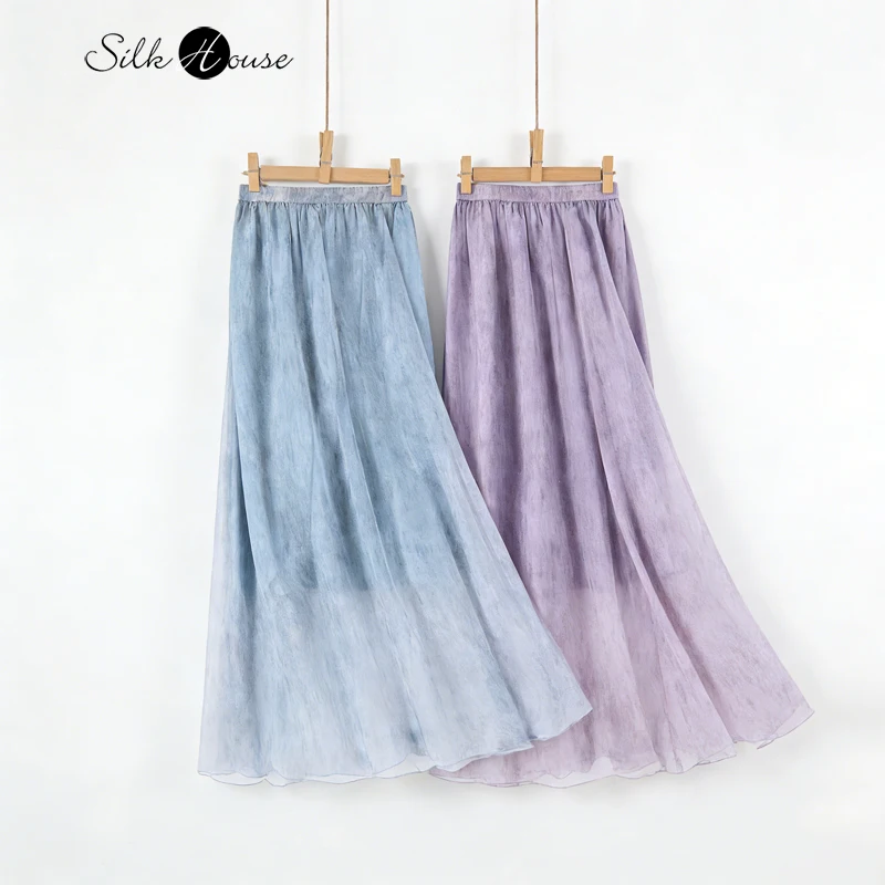 2026 Women's Casual New Tie Dye Style Non Splicing 100% Natural Mulberry Silk Georgette High Waist Large Swing Beach Skirt
2026 Women's Casual New Tie Dye Style Non Splicing 100% Natural Mulberry Silk Georgette High Waist Large Swing Beach Skirt