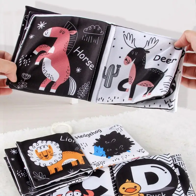 Baby Cloth Book Black And White High Contrast Sensory Toys Washable Soft Fabric Book With Ring Buckle For Newborns Learning Tool
Baby Cloth Book Black And White High Contrast Sensory Toys Washable Soft Fabric Book With Ring Buckle For Newborns Learning Tool