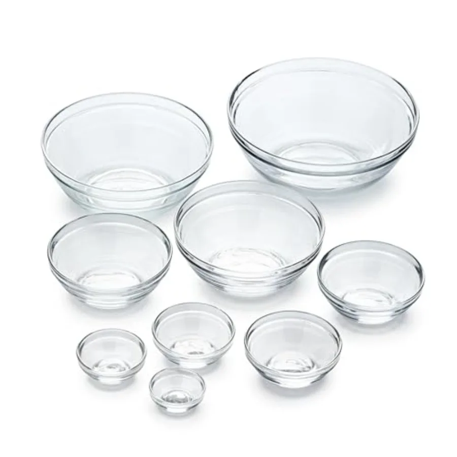 Le Gigogne Glass Mixing Bowl Set 9-Piece Clear Stackable Prep Bowls Made of Durable Glass
Le Gigogne Glass Mixing Bowl Set 9-Piece Clear Stackable Prep Bowls Made of Durable Glass