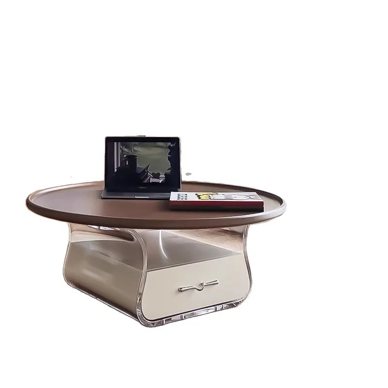 Cream retro coffee table small apartment acrylic round
Cream retro coffee table small apartment acrylic round