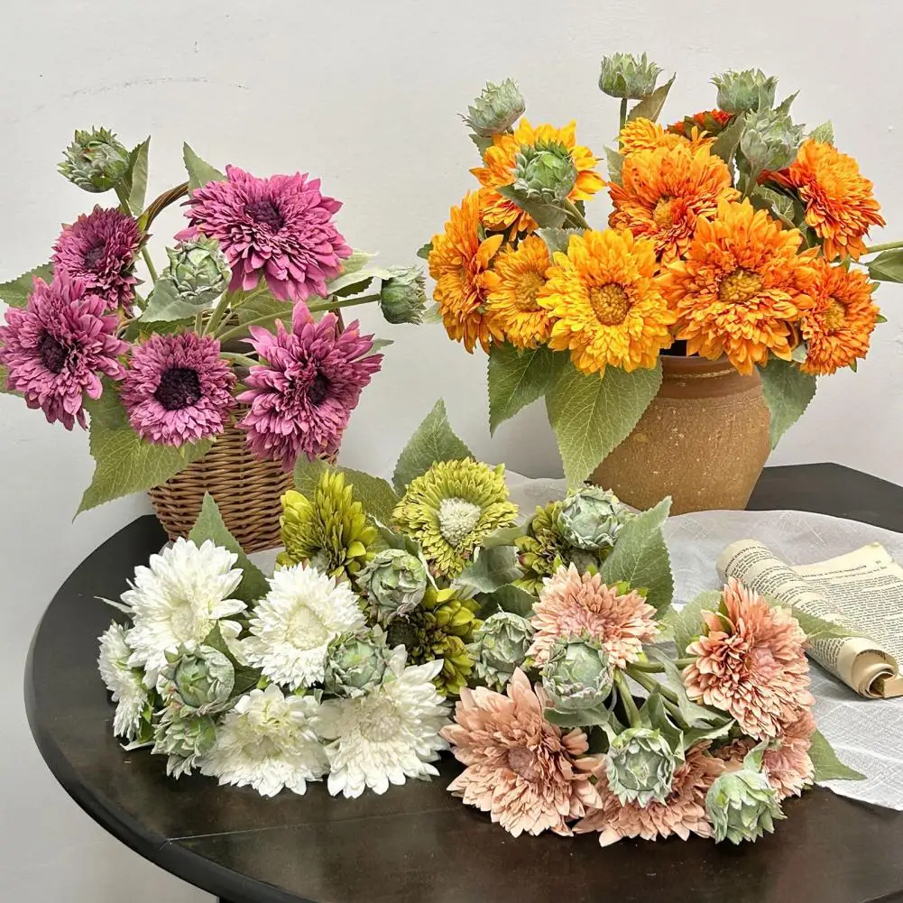 Artificial Sunflower Bouquet with Green Leaves Fake Silk Flower Bunch Home Office Wedding Party Faux Flower Home Decoration
Artificial Sunflower Bouquet with Green Leaves Fake Silk Flower Bunch Home Office Wedding Party Faux Flower Home Decoration