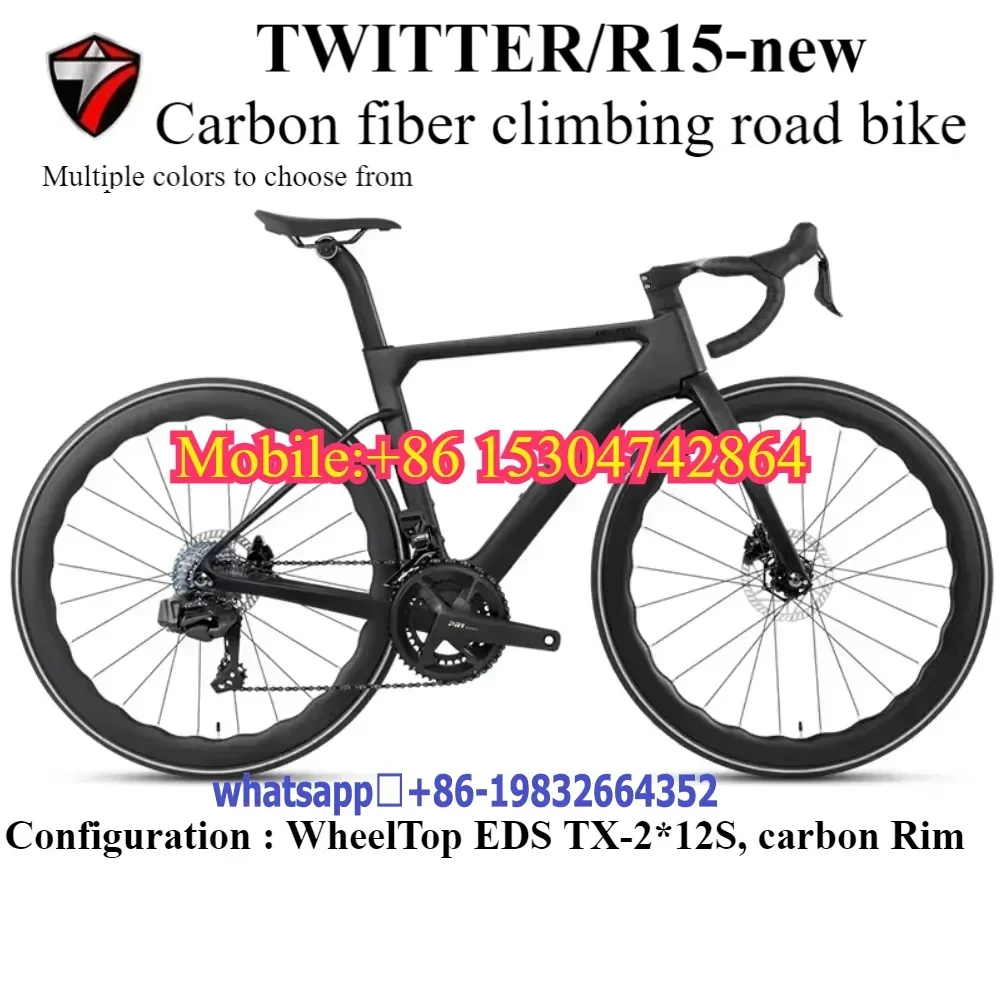 TWITTER R15pro Electronic Shifting EDS-2*14Speed T1000 Carbon Road Bike Hydraulic Disc Brakes 44/46/48/50/52/54/56cm bicycle
TWITTER R15pro Electronic Shifting EDS-2*14Speed T1000 Carbon Road Bike Hydraulic Disc Brakes 44/46/48/50/52/54/56cm bicycle