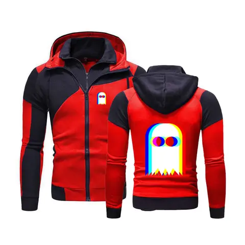Tracksuit Cardigan Hoodies Patchwork Designer Hooded Coat Jacket Funny Ghost Psychedelic Vaporwave Halloween EDM Music