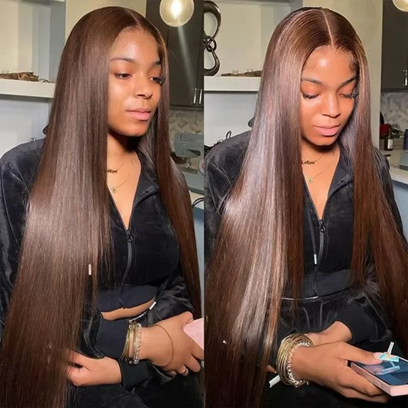 Chocolate Brown Bone Straight Lace Front Human Hair Wig 13x6 Hd Lace Frontal Wig Pre Pre Plucked Brown Bleached Wigs
Chocolate Brown Bone Straight Lace Front Human Hair Wig 13x6 Hd Lace Frontal Wig Pre Pre Plucked Brown Bleached Wigs