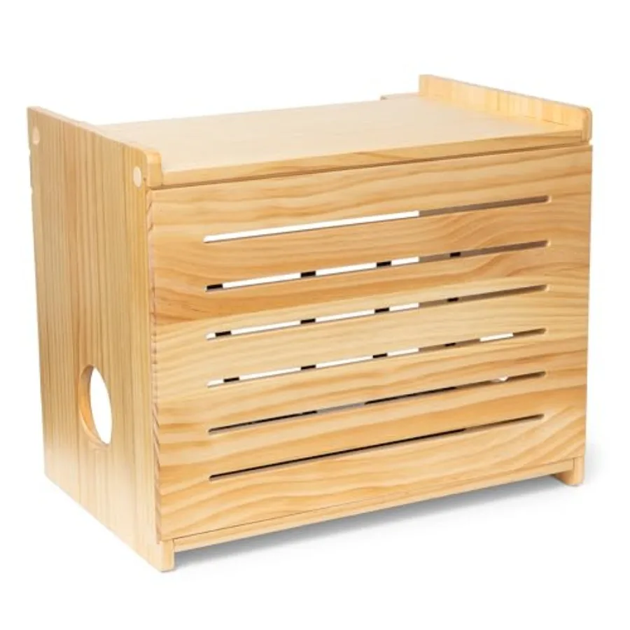 Wooden WiFi Router Storage Box - Deluxe Wall Mountable Decorative Modem Shelf Hider Cover with Cable Management System - Rustic
Wooden WiFi Router Storage Box - Deluxe Wall Mountable Decorative Modem Shelf Hider Cover with Cable Management System - Rustic