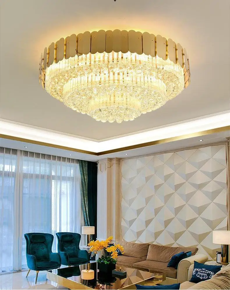 Luxury European Customized Gold Classic Crystal Led Light Round Ceiling Lamp for Hotel Bedroom and Living Room Decoration
Luxury European Customized Gold Classic Crystal Led Light Round Ceiling Lamp for Hotel Bedroom and Living Room Decoration