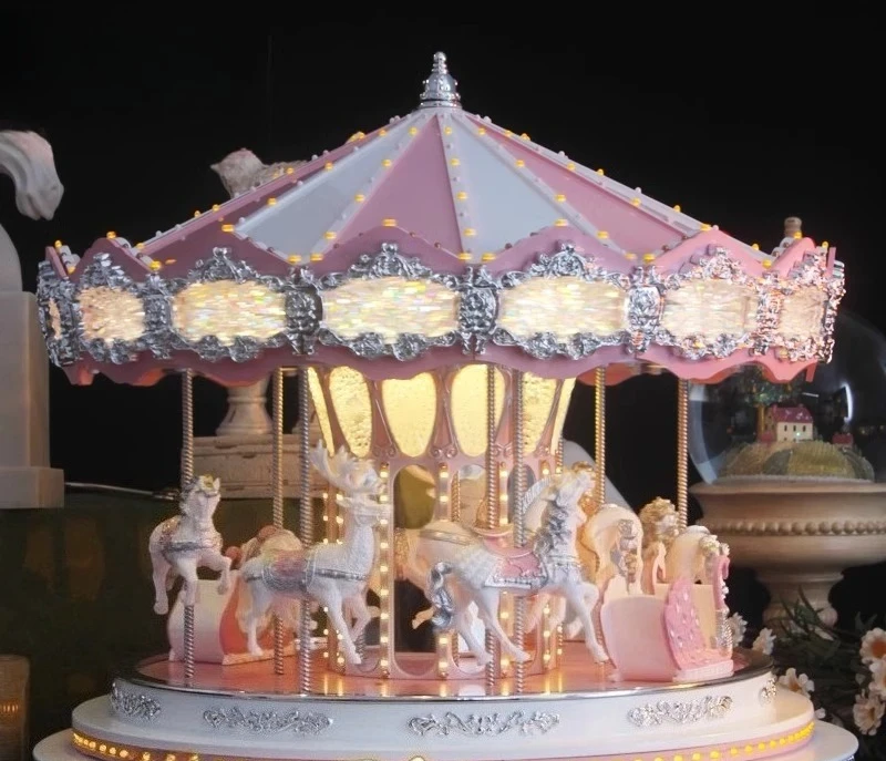 New Pink Carousel Music Box Romantic Gift for Girls
New Pink Carousel Music Box Romantic Gift for Girls