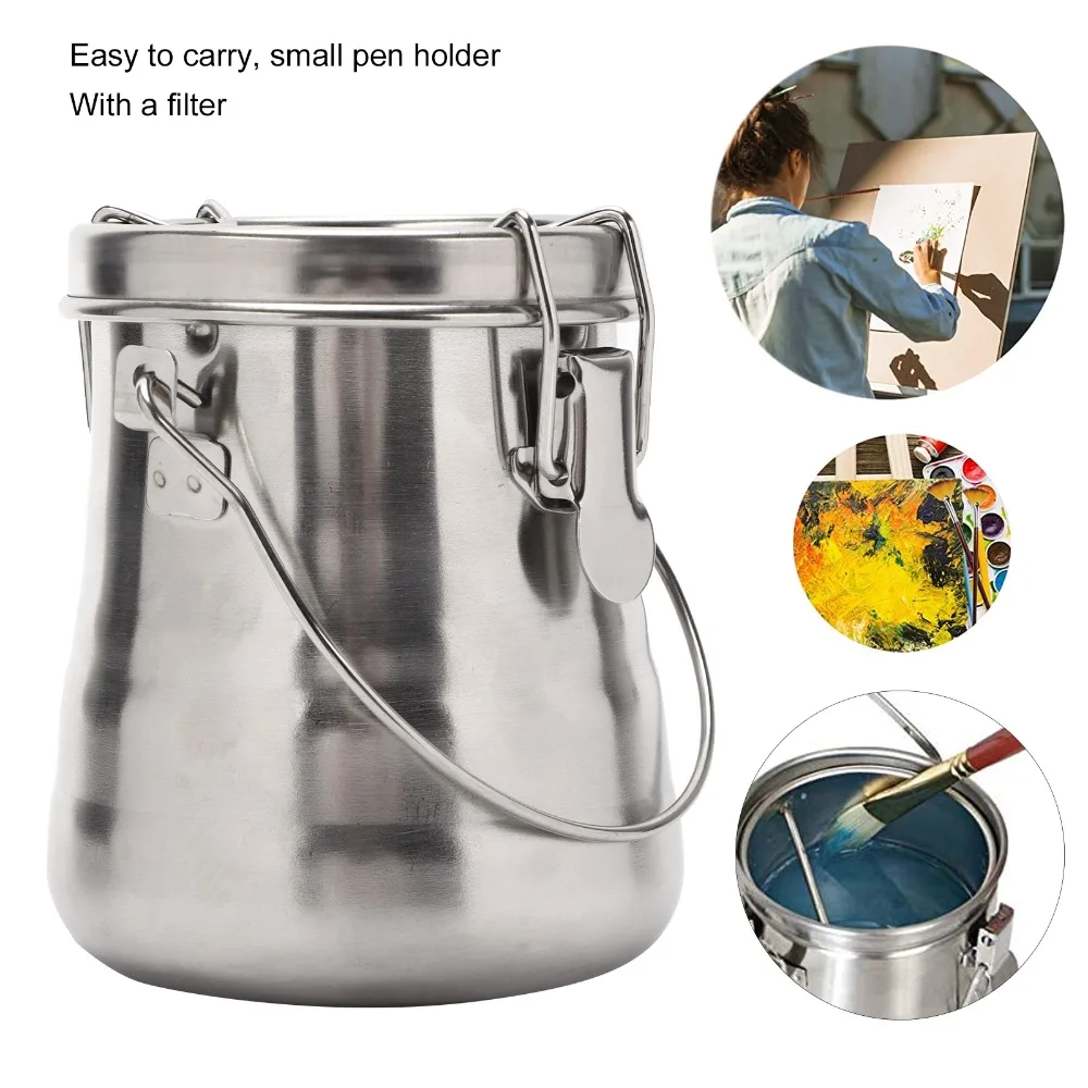 2PCS Medium Brush Washing Bucket Metal with Single Clip Oil Can Oil Painting Cleaning Washer Portable Smooth Inner
2PCS Medium Brush Washing Bucket Metal with Single Clip Oil Can Oil Painting Cleaning Washer Portable Smooth Inner
