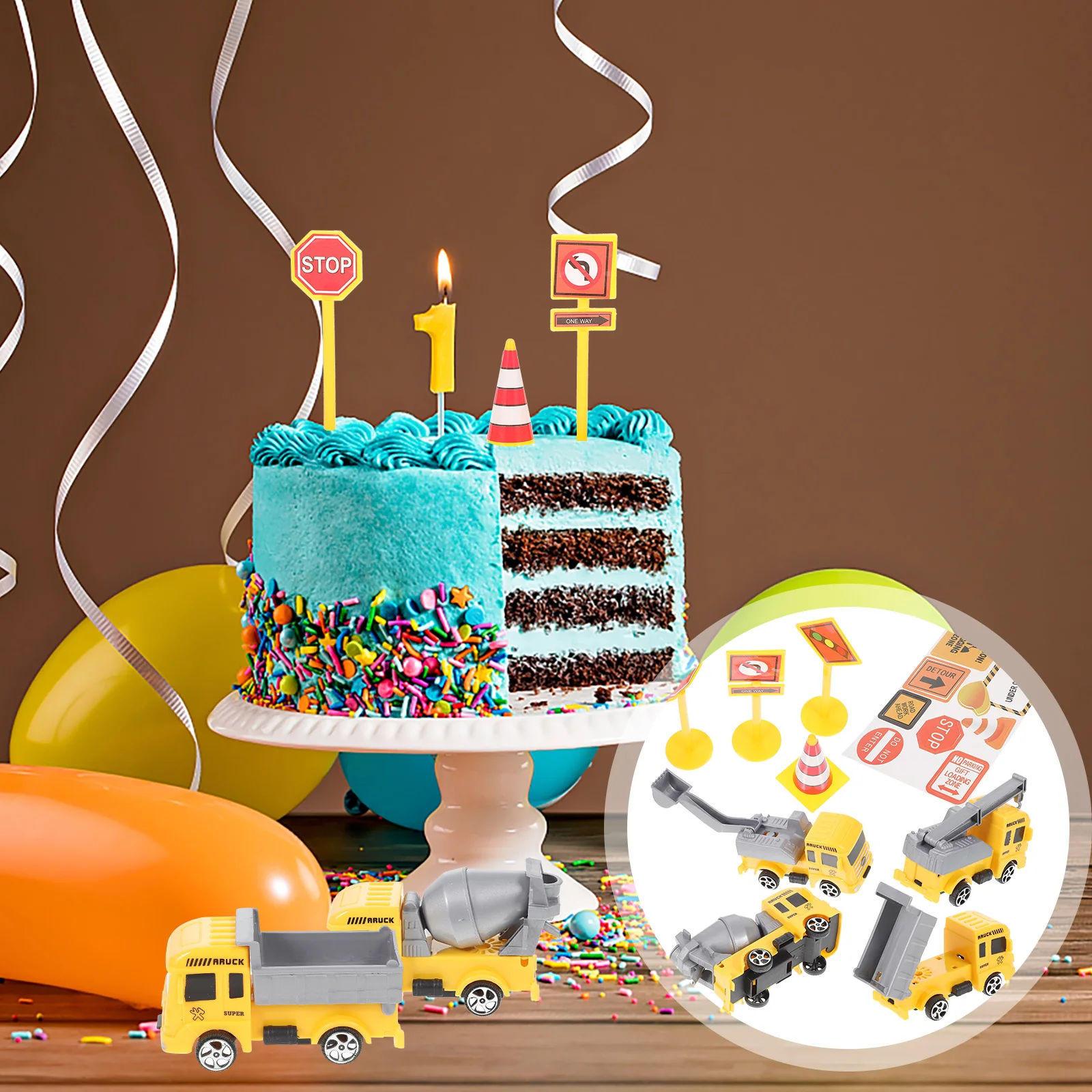 3 Sets Decorations Engineering Vehicle Excavator Plastic Construction Birthday Cake
3 Sets Decorations Engineering Vehicle Excavator Plastic Construction Birthday Cake