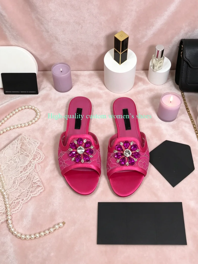Round Head Toe Yellow Lace Mesh Breathable Women's Luxury Footwear Sun-Shaped Flower Metal Buckle Decoration Flat Summer Slipper
Round Head Toe Yellow Lace Mesh Breathable Women's Luxury Footwear Sun-Shaped Flower Metal Buckle Decoration Flat Summer Slipper