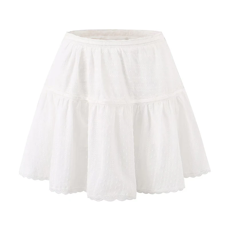 Women's Lace Trim White Mini Skirt Vintage High Waist A-line Casual Cotton Summer Skirts
Women's Lace Trim White Mini Skirt Vintage High Waist A-line Casual Cotton Summer Skirts