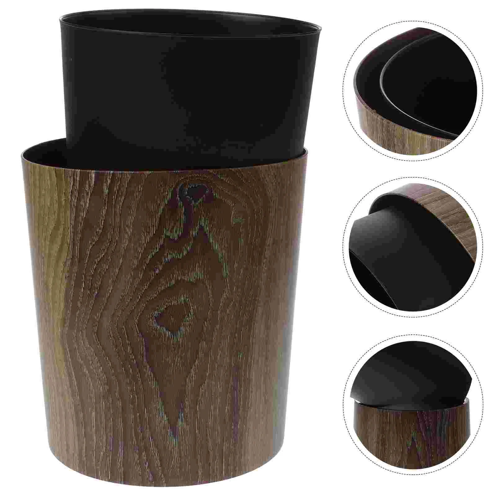 Waste Imitation Wood Grain Trash Can Basket Kitchen Bucket Wicker Food Light Brown Pp Container Small
Waste Imitation Wood Grain Trash Can Basket Kitchen Bucket Wicker Food Light Brown Pp Container Small