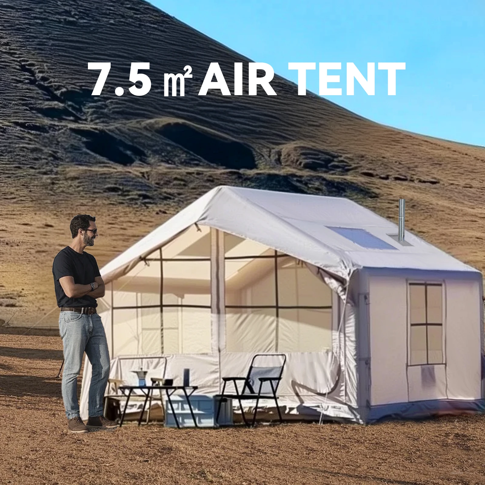 80.73 Inflatable Camping Tent with stove Jack,6-8 People inflatble tent for camping,waterproof blow up tent,4 season glamping
80.73 Inflatable Camping Tent with stove Jack,6-8 People inflatble tent for camping,waterproof blow up tent,4 season glamping