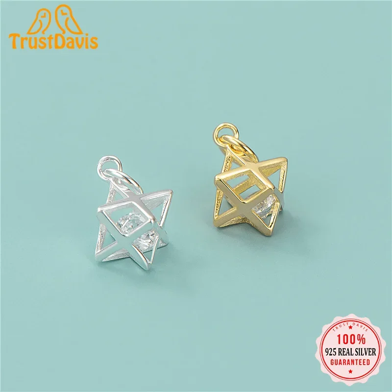 TrustDavis Real 925 Sterling Silver Fashion Rhombus Shiny CZ Charm Pendant Handmade DIY Accessories Fine Jewelry Wholesale HY684
TrustDavis Real 925 Sterling Silver Fashion Rhombus Shiny CZ Charm Pendant Handmade DIY Accessories Fine Jewelry Wholesale HY684