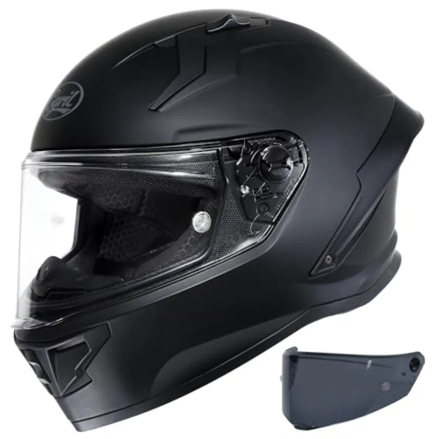 Street bike racing helmet polycarbonate shell matte black DOT approved with quick-release clear and tinted visors for men and w
Street bike racing helmet polycarbonate shell matte black DOT approved with quick-release clear and tinted visors for men and w