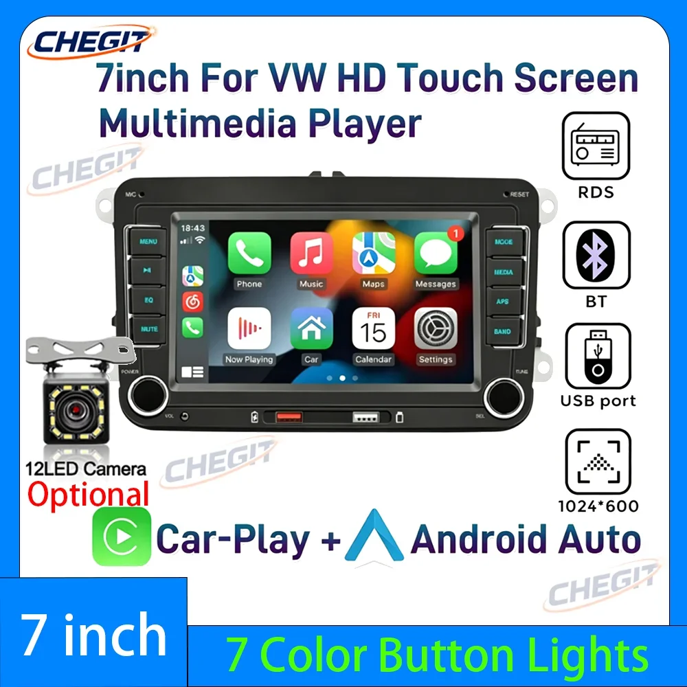 7 Inch 2 Din Car multimedia player Radio Wireless CarPlay Android Auto For VW Passat Polo Golf RDS FM Touch Screen Bluetooth
7 Inch 2 Din Car multimedia player Radio Wireless CarPlay Android Auto For VW Passat Polo Golf RDS FM Touch Screen Bluetooth